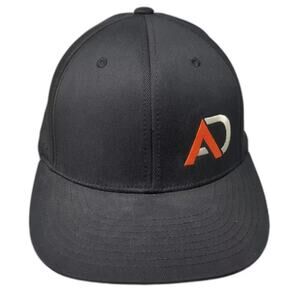CapAmerica Baseball Cap Black Orange XL Flexfit Perforated Embroidered Hat